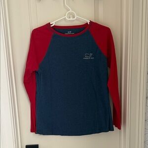 Vineyard Vines Red Trim Blue Shirt